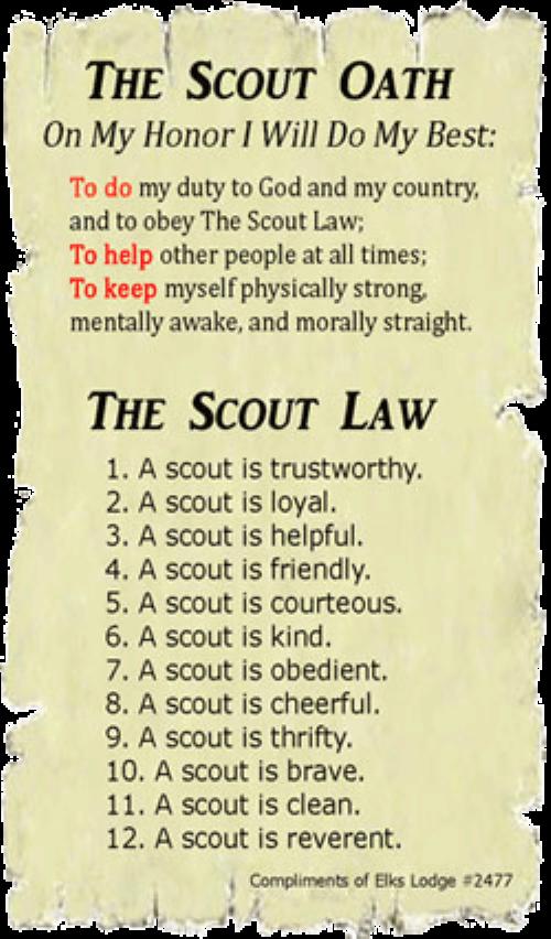 Public Scout Oath / Law Boy Scout Troop 46 (Lilly Lake, Illinois)